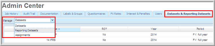 2014.0 datasets and reporting datasets