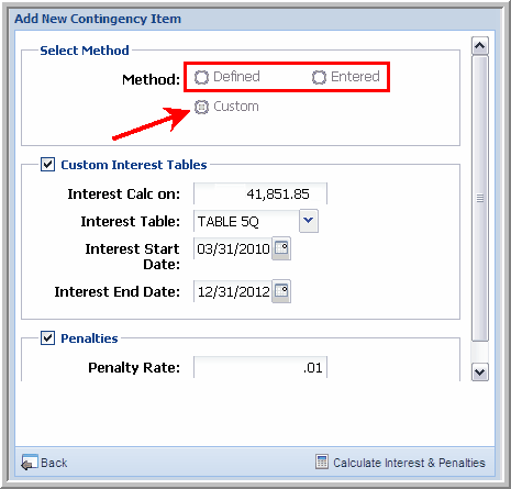 2014.0 select method other options not avaialable